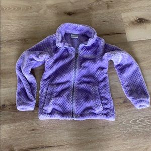 Purple girls size Small Columbia fleece jacket.